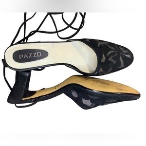 Pazzo Velvet Burnout Wrap Ankle Heels 9